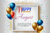 White Joyful Birthday Card Label template