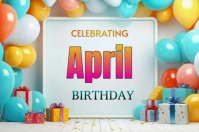White Joyful Birthday Card Label template