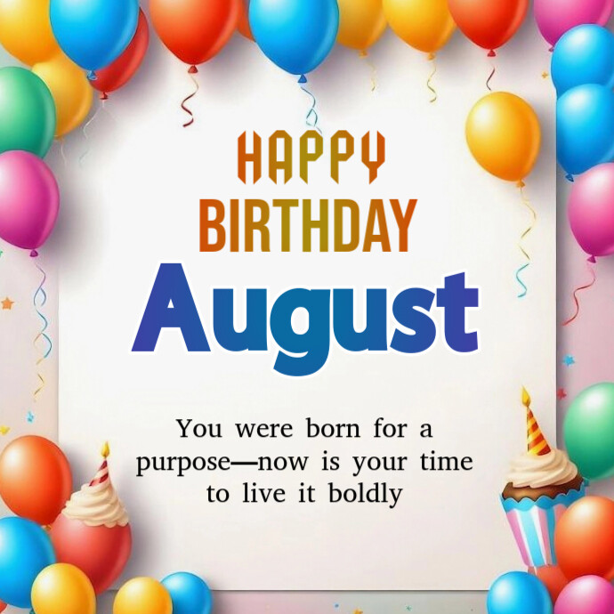 White Joyful Birthday Card Logo template