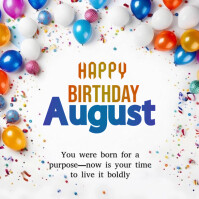 White Birthday Celebration Logotyp Template