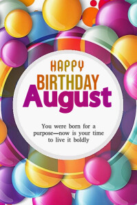 White Joyful Birthday Card  Poster Plakat template