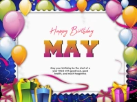 White Joyful Birthday Card Yard Sign template
