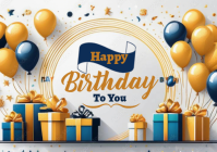 White Joyful Birthday Celebration A3 template