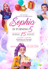 Blanc Birthday Party A5 Template
