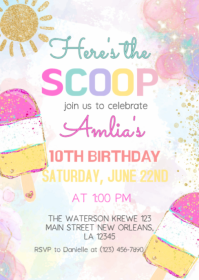 White Joyful Birthday Celebration A6 template