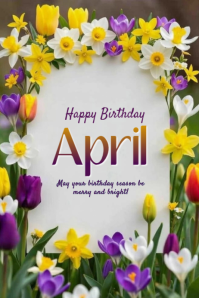 White Joyful Birthday Celebration Banner 4' × 6' template