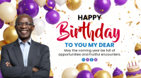 Biały Birthday Celebration Цифровой дисплей Template