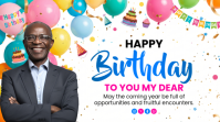 White Birthday Celebration Цифровой дисплей Template