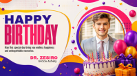 Hvid Birthday Celebration Affichage numérique Template