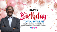 Blanc Birthday Celebration Affichage numérique Template