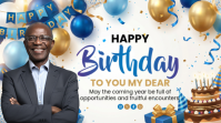 White Birthday Celebration Digitale display Template