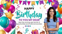 White Joyful Birthday Celebration Digital Display Digitale Vertoning (16:9) template
