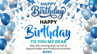 Blanc Birthday Celebration Affichage numérique Template
