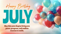 White Joyful Birthday Celebration Digital Display template