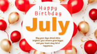 White Joyful Birthday Celebration Digital Display template