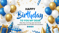 White Joyful Birthday Celebration Digital Display template
