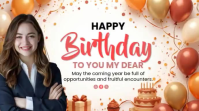 Blanc Birthday Celebration Digitale Vertoning Template