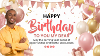 White Joyful Birthday Celebration Digital Display template