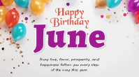 White Joyful Birthday Celebration Digital Display Цифровой дисплей (16 : 9) template