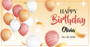 White Joyful Birthday Celebration Facebook Shared Image Obraz udostępniany na Facebooku template