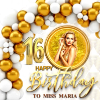 White Sweet 16 Birthday Pos Instagram Template