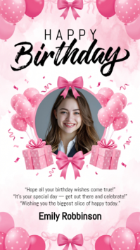 White Birthday Celebration Historia de Instagram Template