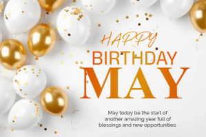 White Joyful Birthday Celebration Label template