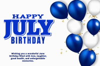 White Joyful Birthday Celebration Label 标签 template