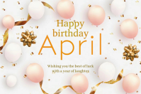 White Joyful Birthday Celebration Label template