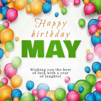 White Joyful Birthday Celebration Logo template