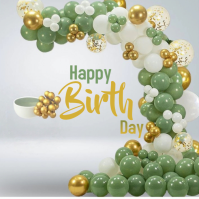 White Birthday Celebration Логотип Template