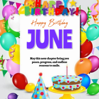 White Joyful Birthday Celebration Logo 徽标 template