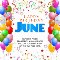 White Joyful Birthday Celebration Logo Logotyp template