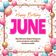 White Joyful Birthday Celebration Logo 徽标 template