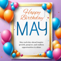 White Joyful Birthday Celebration Logo template