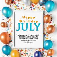 White Joyful Birthday Celebration Logo template