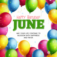White Joyful Birthday Celebration Logo Logotipo template