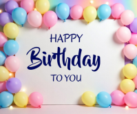 White Birthday Greeting Medium Reghoek Template