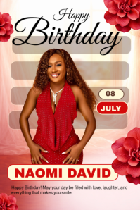 White Joyful Birthday Celebration Pinterest Graphic Pinterest-grafik template
