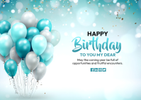 White Joyful Birthday Celebration Postcard Postkarte template