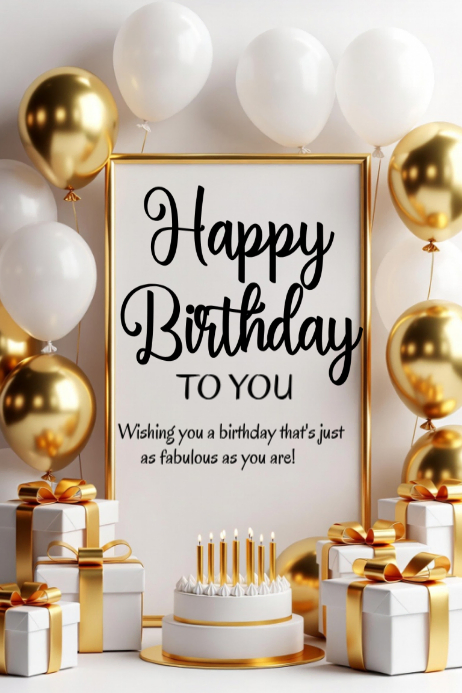Plantilla de White Joyful Birthday Celebration Poster | PosterMyWall