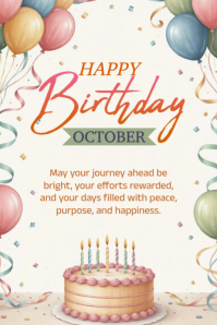 Белый Birthday Celebration Poster Template