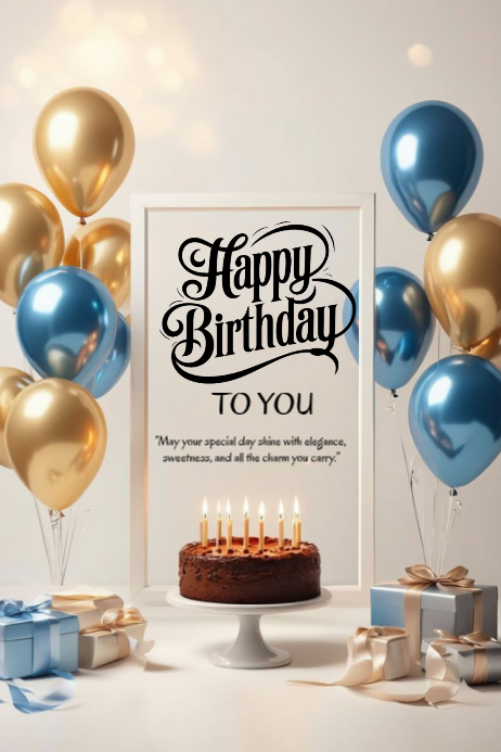 Plantilla de White Joyful Birthday Celebration Poster | PosterMyWall