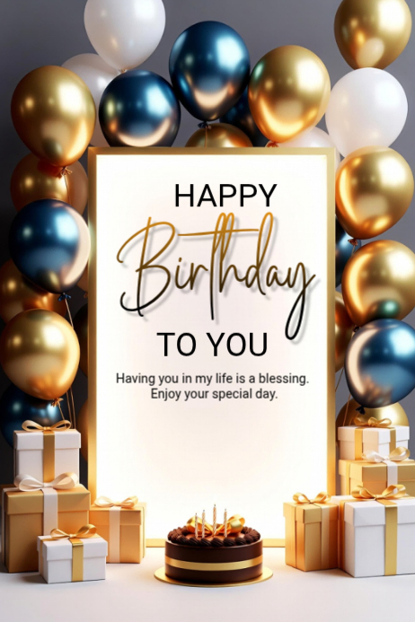 Plantilla de White Joyful Birthday Celebration Poster | PosterMyWall