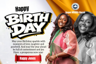 White Joyful Birthday Celebration Poster Póster template