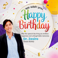 White Birthday Celebration Kvadrat Template