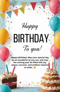 White Birthday Celebration Tabloid Template