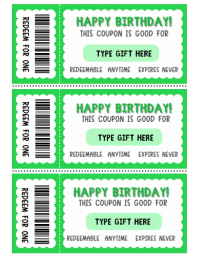 Weiß Birthday Coupon Flyer Template