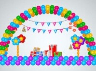 White Joyful Birthday Decoration Yard Sign Рекламный щит template