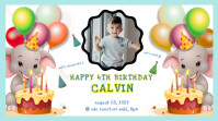 White Joyful Birthday Digital Display (16:9) template